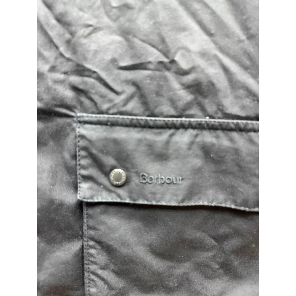 Barbour Bedale Relaxed Fit Quilted Waxed Cotton Jacket Black Mens Size L